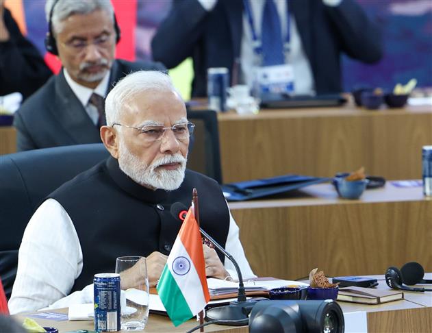 PM addressing the session on ‘Peace and Security and Reform of Global Governance’ on the sidelines of 17th BRICS Summit at Rio De Janeiro, in Brazil on July 06, 2025.