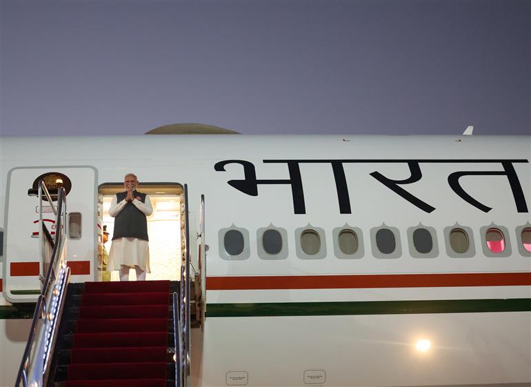 PM arrives at Brasilia airport during his State Visit after attending the 17th BRICS Summit held in Rio De Janeiro at Brasília, in Brazil on July 07, 2025.