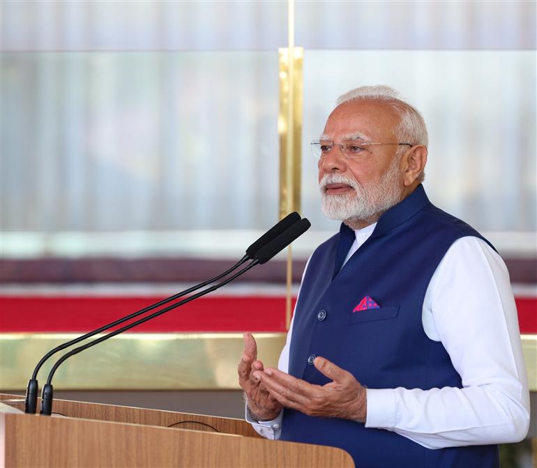 PM addressing the ‘Joint Press Meet’ at Brasília, in Brazil on July 08, 2025.:Prime Minister's Office PM addressing the ‘Joint Press Meet’ at Brasília, in Brazil on July 08, 2025.:Prime Minister
