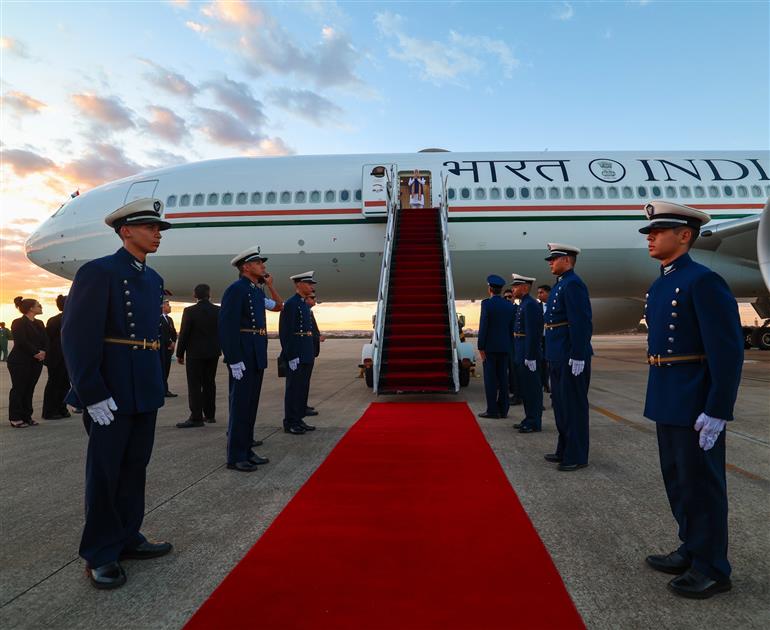 PM embarks for Windhoek (Namibia) after completing his visit to Brazil on July 08, 2025.:Prime Minister's Office PM embarks for Windhoek (Namibia) after completing his visit to Brazil on July 08, 2025.:Prime Minister