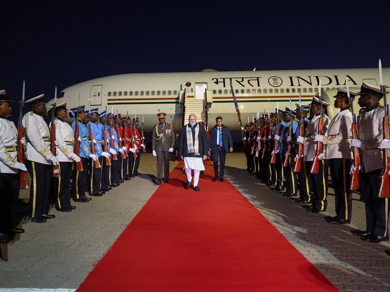 PM arrives in Windhoek, Namibia on July 09, 2025.:Prime Minister's Office PM arrives in Windhoek, Namibia on July 09, 2025.:Prime Minister