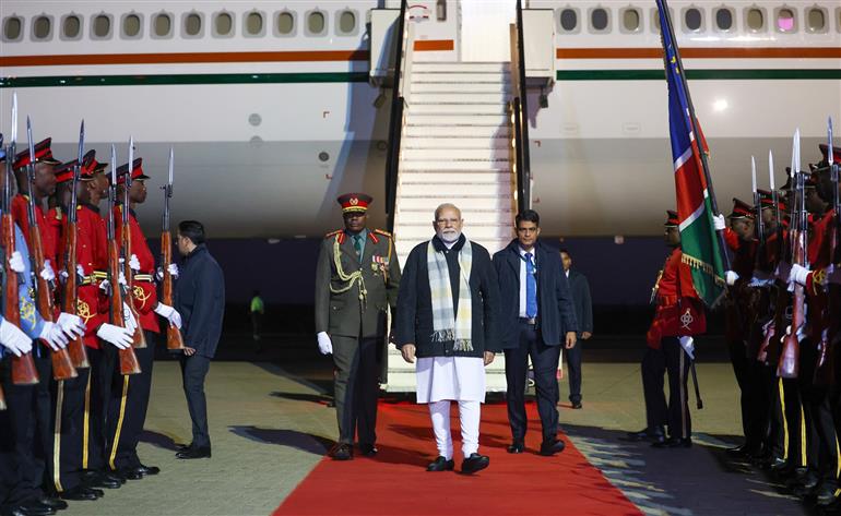 PM arrives in Windhoek, Namibia on July 09, 2025.:Prime Minister's Office PM arrives in Windhoek, Namibia on July 09, 2025.:Prime Minister