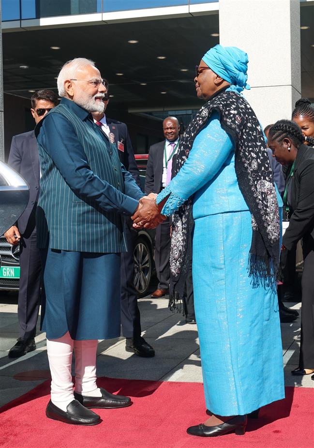 PM receives ceremonial welcome and guard of honour at State House in Windhoek, Namibia on July 09, 2025.:Prime Minister's Office PM receives ceremonial welcome and guard of honour at State House in Windhoek, Namibia on July 09, 2025.:Prime Minister