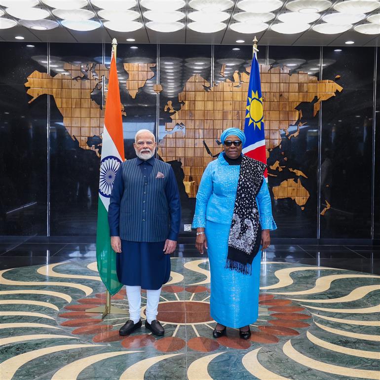 PM meets the President of Namibia, Dr. Netumbo Nandi-Ndaitwah at the State House in Windhoek, Namibia on July 09, 2025.:Prime Minister's Office PM meets the President of Namibia, Dr. Netumbo Nandi-Ndaitwah at the State House in Windhoek, Namibia on July 09, 2025.:Prime Minister