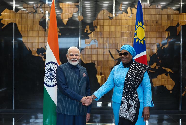 PM meets the President of Namibia, Dr. Netumbo Nandi-Ndaitwah at the State House in Windhoek, Namibia on July 09, 2025.:Prime Minister's Office PM meets the President of Namibia, Dr. Netumbo Nandi-Ndaitwah at the State House in Windhoek, Namibia on July 09, 2025.:Prime Minister