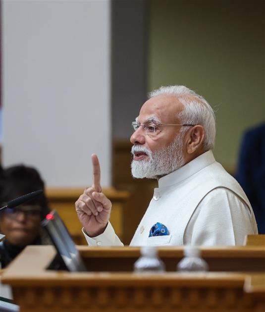 PM addressing the Joint Session of the Parliament of the Republic of Namibia at Windhoek, in Namibia on July 09, 2025.:Prime Minister's Office PM addressing the Joint Session of the Parliament of the Republic of Namibia at Windhoek, in Namibia on July 09, 2025.:Prime Minister