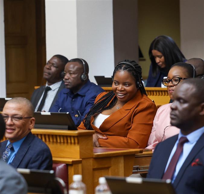 Gathering at the Joint Session of the Parliament of the Republic of Namibia at Windhoek, in Namibia on July 09, 2025. PM addressing the Session.:Prime Minister's Office Gathering at the Joint Session of the Parliament of the Republic of Namibia at Windhoek, in Namibia on July 09, 2025. PM addressing the Session.:Prime Minister