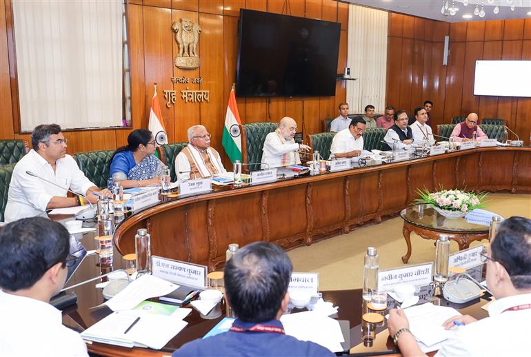 The Union Minister for Home Affairs and Cooperation, Shri Amit Shah chairs a high level review meeting on Yamuna rejuvenation, in New Delhi on July 11, 2025.