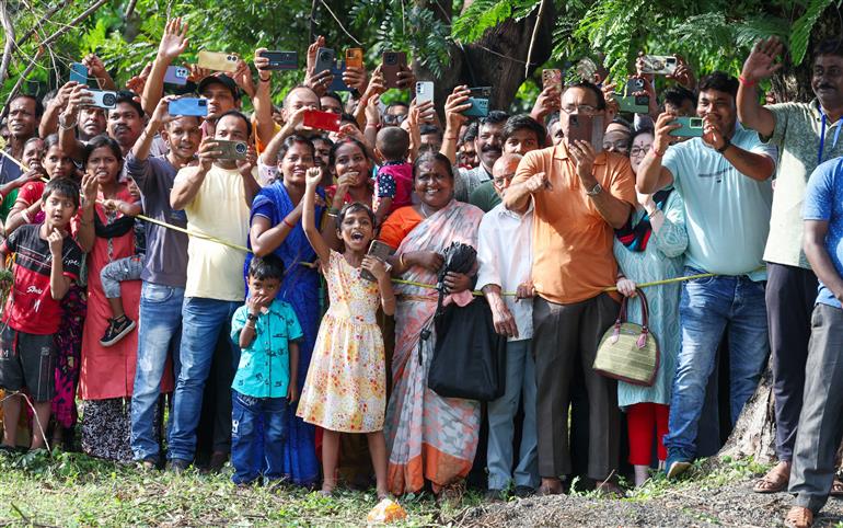 PM receives warm welcome by people on his arrival at Durgapur, in West Bengal on July 18, 2025.