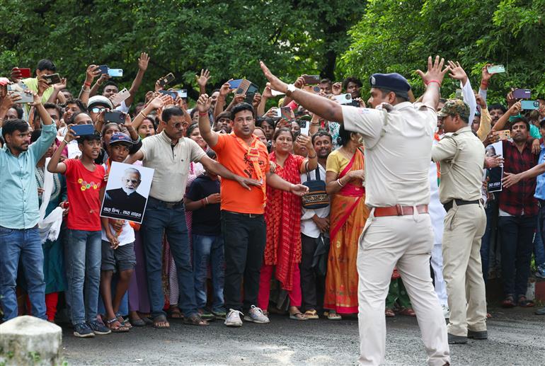 PM receives warm welcome by people on his arrival at Durgapur, in West Bengal on July 18, 2025.