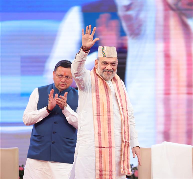 The Union Minister for Home Affairs and Cooperation, Shri Amit Shah at the Uttarakhand Investment Festival 2025, in Rudraprayag, Uttarakhand on July 19, 2025.  