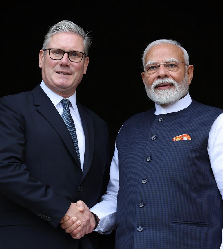 PM meeting with the Prime Minister of the United Kingdom, Mr. Keir Starmer at London, in England on July 24, 2025.:Prime Minister's Office PM meeting with the Prime Minister of the United Kingdom, Mr. Keir Starmer at London, in England on July 24, 2025.:Prime Minister