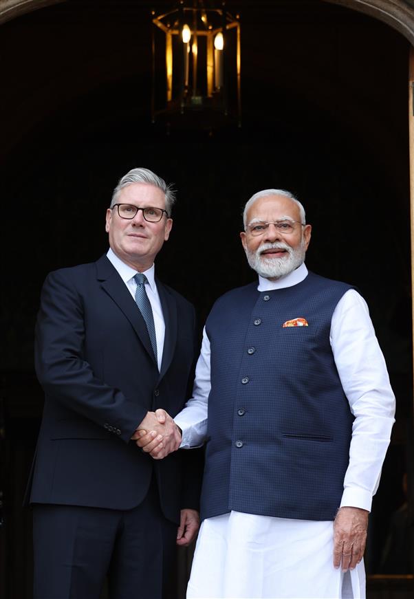 PM meeting with the Prime Minister of the United Kingdom, Mr. Keir Starmer at London, in England on July 24, 2025.:Prime Minister's Office PM meeting with the Prime Minister of the United Kingdom, Mr. Keir Starmer at London, in England on July 24, 2025.:Prime Minister