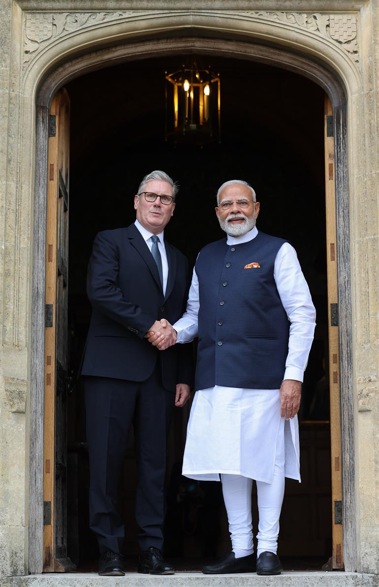 PM meeting with the Prime Minister of the United Kingdom, Mr. Keir Starmer at London, in England on July 24, 2025.:Prime Minister's Office PM meeting with the Prime Minister of the United Kingdom, Mr. Keir Starmer at London, in England on July 24, 2025.:Prime Minister