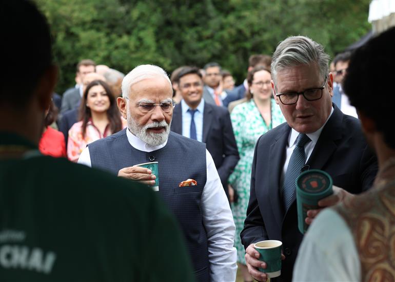 PM and the Prime Minister of the United Kingdom, Mr. Keir Starmer attend a business event at London, in England on July 24, 2025.:Prime Minister's Office PM and the Prime Minister of the United Kingdom, Mr. Keir Starmer attend a business event at London, in England on July 24, 2025.:Prime Minister
