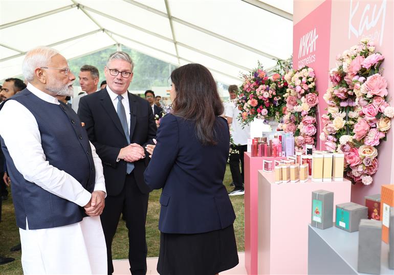 PM and the Prime Minister of the United Kingdom, Mr. Keir Starmer attend a business event at London, in England on July 24, 2025.:Prime Minister's Office PM and the Prime Minister of the United Kingdom, Mr. Keir Starmer attend a business event at London, in England on July 24, 2025.:Prime Minister