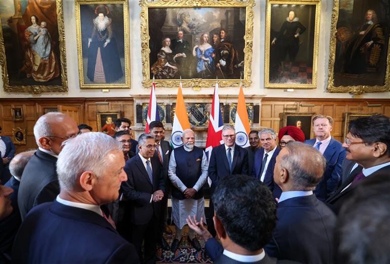 PM and the Prime Minister of the United Kingdom, Mr. Keir Starmer attend a business event at London, in England on July 24, 2025.:Prime Minister's Office PM and the Prime Minister of the United Kingdom, Mr. Keir Starmer attend a business event at London, in England on July 24, 2025.:Prime Minister