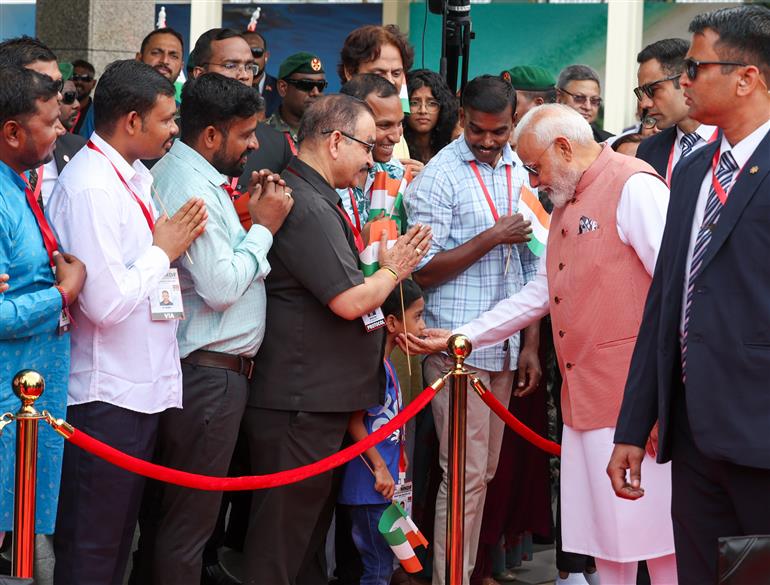 PM being welcomed by Indian Diaspora at Kurumba Resort, in Maldives on July 25, 2025.:Prime Minister's Office PM being welcomed by Indian Diaspora at Kurumba Resort, in Maldives on July 25, 2025.:Prime Minister