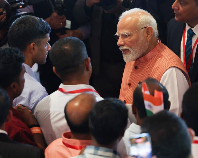 PM being welcomed by Indian Diaspora at Kurumba Resort, in Maldives on July 25, 2025.