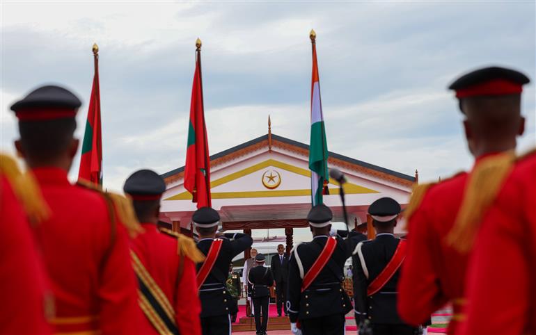 PM receives ceremonial welcome and guard of honour at Malé, in Maldives on July 25, 2025.