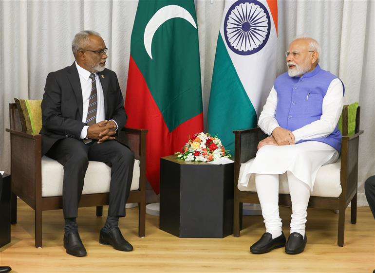 Mr. Abdul Raheem Abdulla, Speaker of the Maldivian Parliament calls on PM at Male, in Maldives on July 26, 2025.:Prime Minister's Office Mr. Abdul Raheem Abdulla, Speaker of the Maldivian Parliament calls on PM at Male, in Maldives on July 26, 2025.:Prime Minister