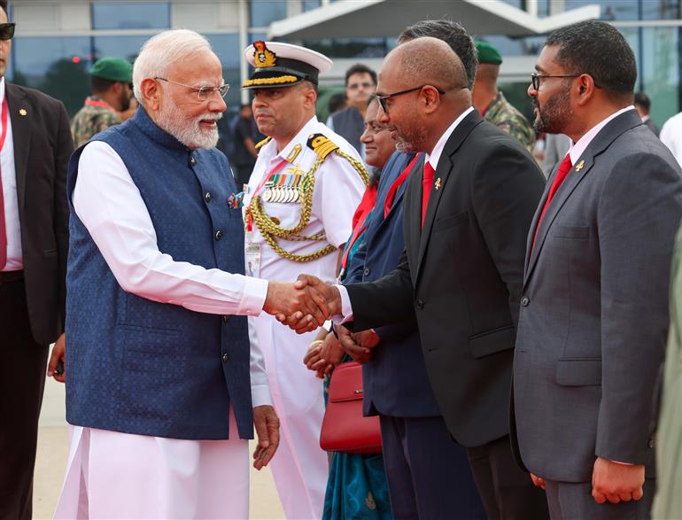 PM embarks for India after completing his visit to Male (Maldives) on July 26, 2025.:Prime Minister's Office PM embarks for India after completing his visit to Male (Maldives) on July 26, 2025.:Prime Minister
