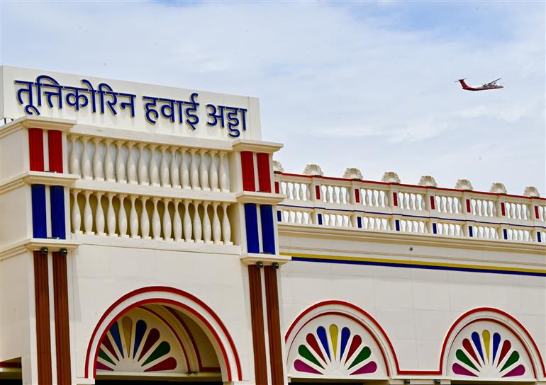 PM arrives Thoothukudi airport at Tamil Nadu in India, on July 26, 2025.