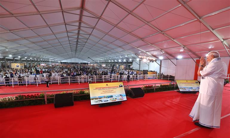 PM graced the public event on the sidelines of the foundation stone laying,  dedication and inauguration of various Development Projects to the nation at Tuticorin, in Tamil Nadu on July 26, 2025.