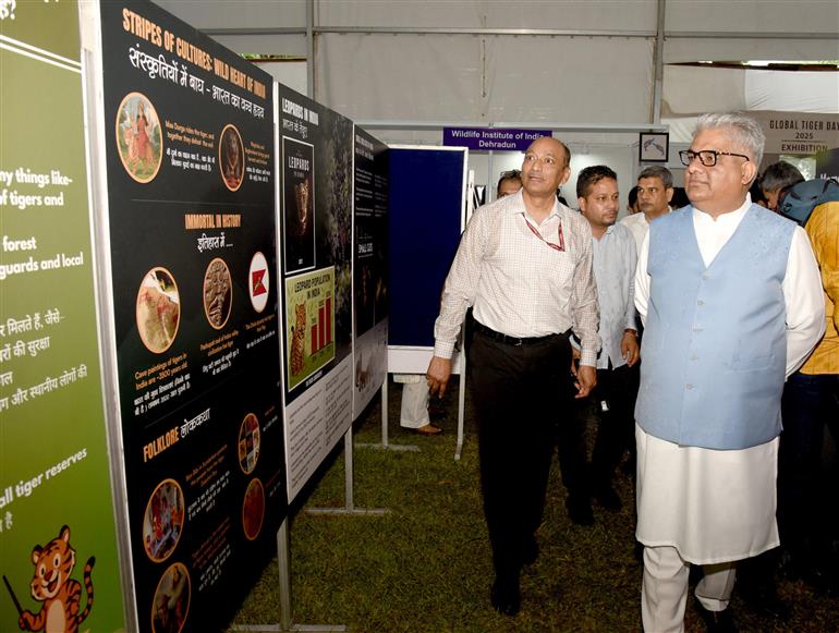 The Union Minister for Environment, Forest and Climate Change, Shri Bhupender Yadav took a walkthrough of celebrations the Global Tiger Day 2025 at National Zoological Park, in New Delhi on July 29, 2025.