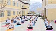 Yoga at 11,562 Feet, National Institute of Sowa-Rigpa conducts special event to mark the 100-day countdown to the International Day of Yoga 2025, in Leh on March 25, 2025. :AYUSH