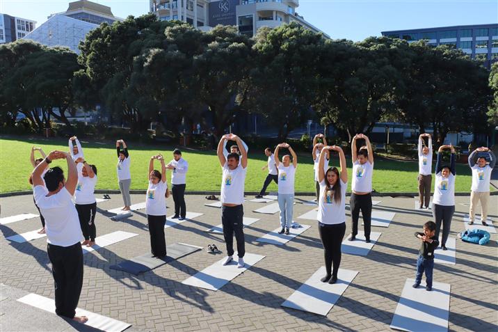 Yoga vibes in New Zealand ahead of the International Day of Yoga-2025, on June 02, 2025.:AYUSH