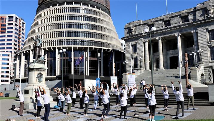 Yoga vibes in New Zealand ahead of the International Day of Yoga-2025, on June 02, 2025.:AYUSH