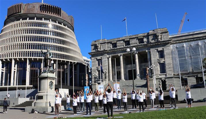 Yoga vibes in New Zealand ahead of the International Day of Yoga-2025, on June 02, 2025.:AYUSH
