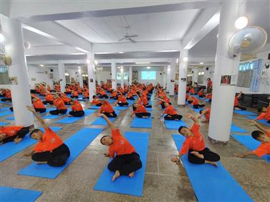 Celebrating YogaMahotsav, over 200 students participated in a Sunday morning yoga session organised by Swami Vivekananda Cultural Centre, Embassy of India, Bangkok at Sathya Sai School, in Thailand on June 02, 2025.:AYUSH