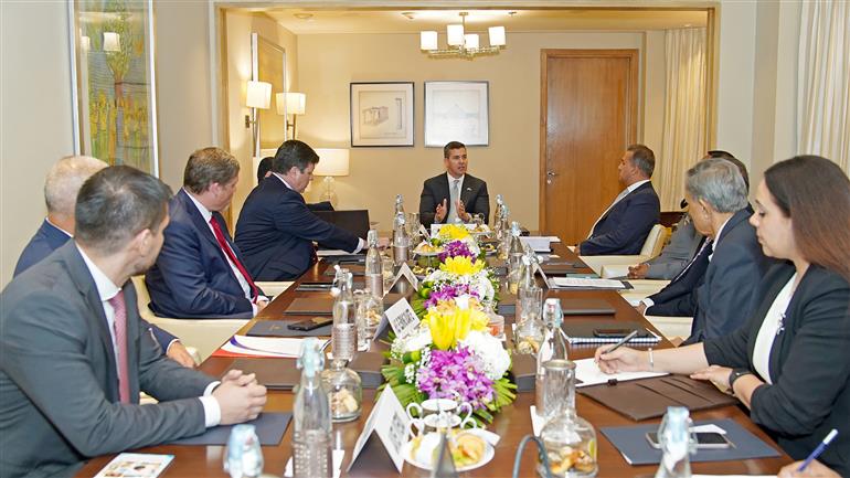 The President of Paraguay, Mr. Santiago Peña attended a Business Meeting organized by CII, in New Delhi on June 02, 2025.