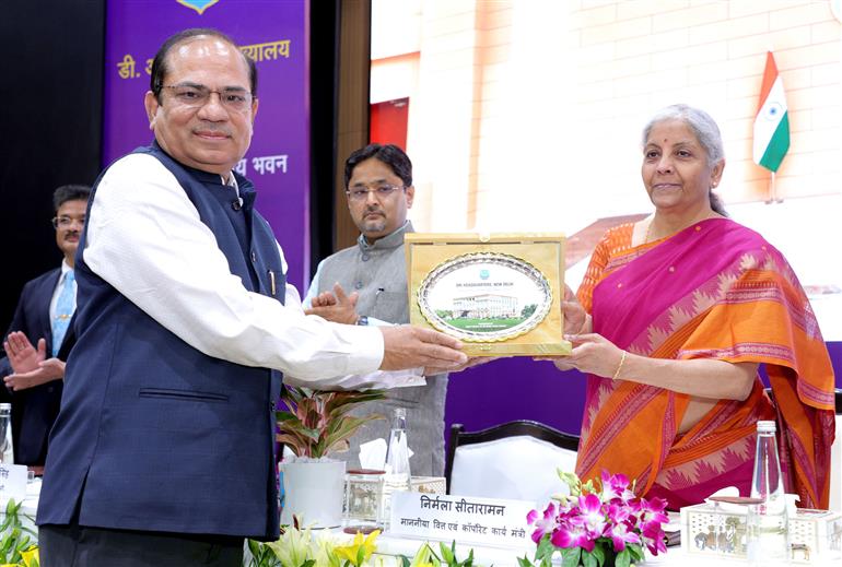 The Union Minister for Finance and Corporate Affairs, Smt. Nirmala Sitharaman at the inauguration of new Office Building of DRI Headquarter, in New Delhi on June 03, 2025.