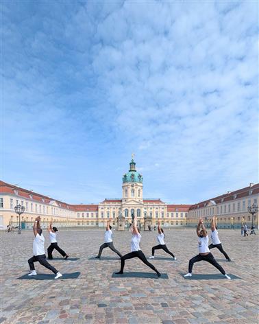 Framed by the baroque elegance of Charlottenburg Palace, The Embassy of India in Berlin and The Tagore Cultural Centre are doing Yoga and This unique session beautifully illustrated how Yoga, rooted in ancient Indian wisdom, in Berlin on June 03, 2025.:AYUSH