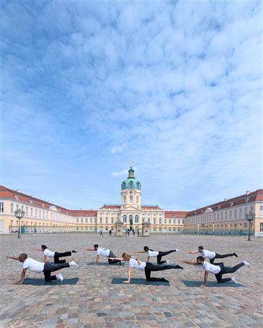 Framed by the baroque elegance of Charlottenburg Palace, The Embassy of India in Berlin and The Tagore Cultural Centre are doing Yoga and This unique session beautifully illustrated how Yoga, rooted in ancient Indian wisdom, in Berlin on June 03, 2025.:AYUSH