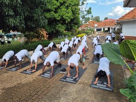 In the run up to the 11th IDY-2025, India in Uganda, in association with Sewa International Uganda organised a Yoga session at Gulu, in Uganda on June 04, 2025.:AYUSH