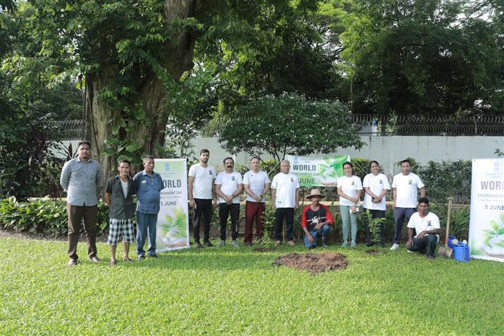 Yoga for One Earth, One Health-IDY 2025. Over 100 yoga enthusiasts and friends of India participated in our eco-friendly yoga session and tree saplings were also planted on the occasion at the iconic Mahabandoola Park, in Myanmar on June 05, 2025.:AYUSH