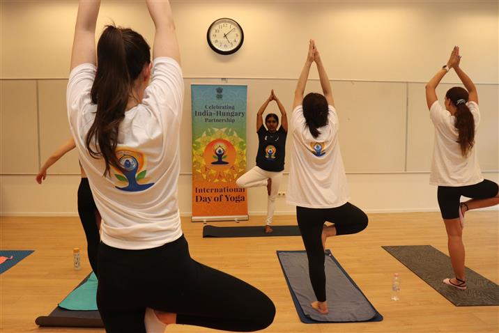 As part of the celebrations of the 11th International Day of Yoga, Yoga session at Refugees office in Budapest was organised by Amrita Sher-Gil Cultural Centre, Embassy of India on June 04, 2025.:AYUSH