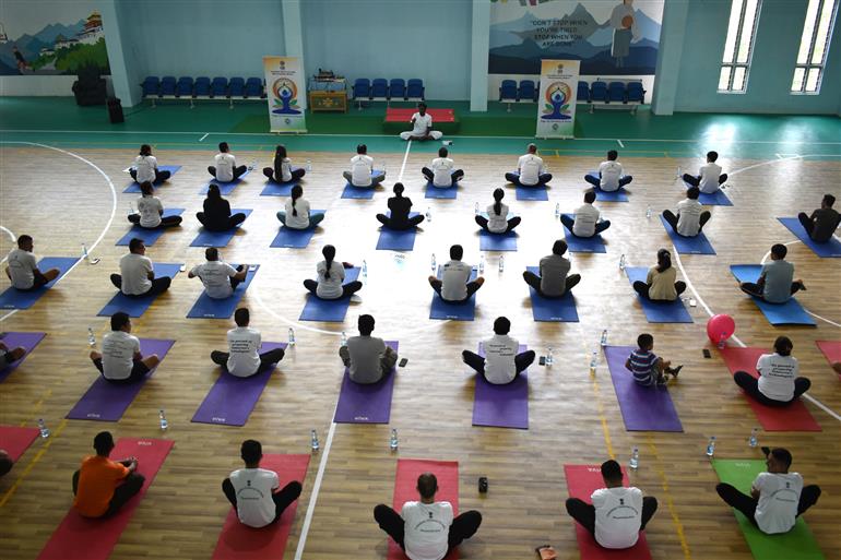 As part of the run-up to the 11th International Day of Yoga, CGI Phuentsholing, organized a guided Yoga session at the College of Science and Technology, Rinchending, in Bhutan on June 05, 2025.:AYUSH
