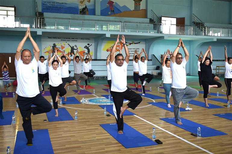 As part of the run-up to the 11th International Day of Yoga, CGI Phuentsholing, organized a guided Yoga session at the College of Science and Technology, Rinchending, in Bhutan on June 05, 2025.:AYUSH