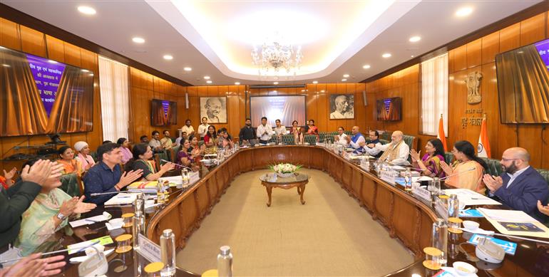 The Union Minister for Home Affairs and Cooperation, Shri Amit Shah launches Bharatiya Bhasha Anubhag (Indian Languages Section) in New Delhi, on June 06, 2025.