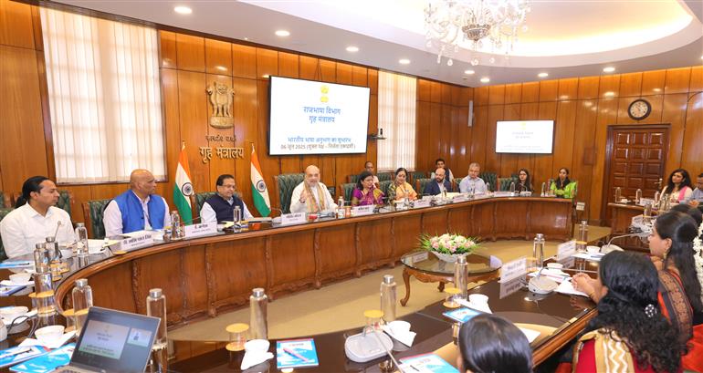 The Union Minister for Home Affairs and Cooperation, Shri Amit Shah launches Bharatiya Bhasha Anubhag (Indian Languages Section) in New Delhi, on June 06, 2025.