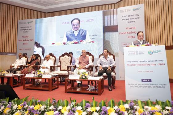 The Union Minister of Health and Family Welfare & Chemicals and Fertilizers, Shri Jagat Prakash Nadda delivered the keynote addressing at the FSSAI’s World Food Safety Day 2025 event at Bengaluru, in Karnataka on June 7, 2025.
