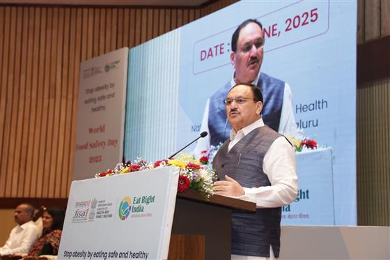 The Union Minister of Health and Family Welfare & Chemicals and Fertilizers, Shri Jagat Prakash Nadda delivered the keynote addressing at the FSSAI’s World Food Safety Day 2025 event at Bengaluru, in Karnataka on June 7, 2025.