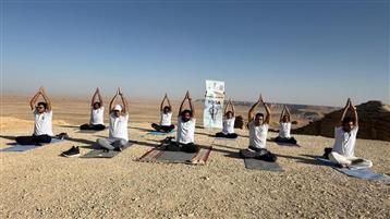 Yoga at the breathtaking Edge of the World. Embassy officials & community members united in spirit and stretch, in Saudi Arabia on June 09, 2025.