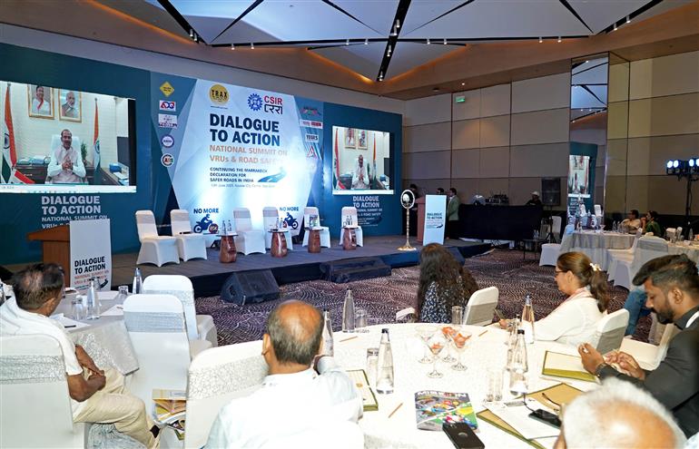 The Minister of State for Road Transport and Highways, Shri Ajay Tamta addressing  at National Summit on VRUs and Road Safety via video conferencing on June 12, 2025.
