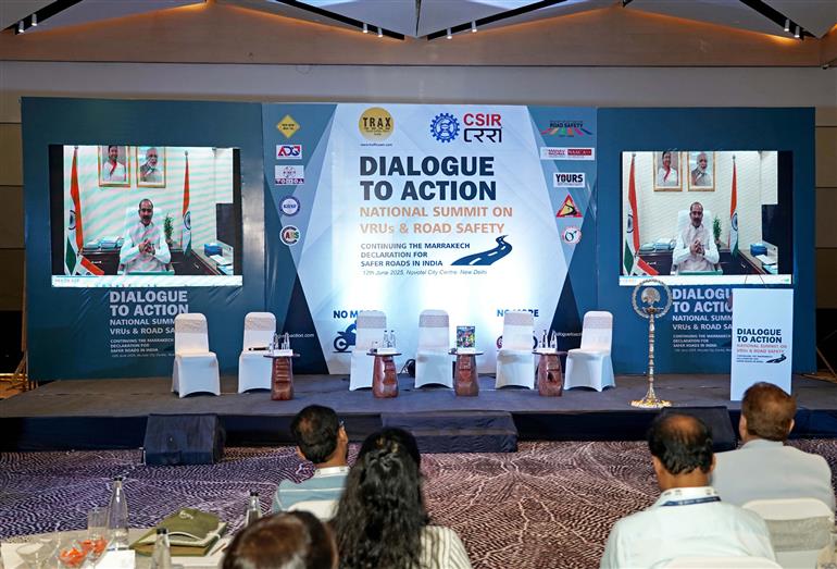 The Minister of State for Road Transport and Highways, Shri Ajay Tamta addressing  at National Summit on VRUs and Road Safety via video conferencing on June 12, 2025.